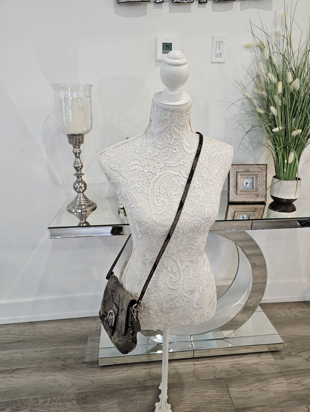 Coach Snake-Print Shoulder Bag in Brown and Black - Picture 8 of 10